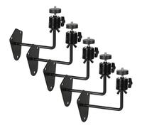 Folgtek Set di 5 supporti per fotocamera, in metallo, universale, con mini testa a sfera, per la sicurezza, per la caccia, telecamere per interni ed esterni, su soffitto, albero ecc. (nero, su parete,