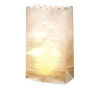 Folia 11924 - Sacchetti di luci in carta ignifuga, 10 pezzi, 5 x bianchi, 5 x con motivo stampato albero di Natale, ca. 19 x 11,5 x 7 cm, decorazione suggestiva per la tavola dell'Avvento e per Natale