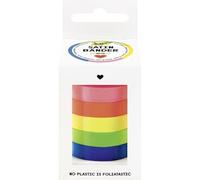folia 12132 - Nastri di raso NEON, 5 x 4 m, mix di nastri di raso in colori neon, come nastro decorativo per fiocchi o come nastro da regalo