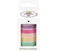 folia 12141 - Nastri di velluto PASTEL, 5 x 2 m, mix di nastri di velluto in colori pastello, come nastro decorativo per fiocchi o come nastro da regalo