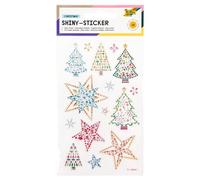 folia Shiny Stickers-Adesivi Natalizi con Strass Colorati, 15 Pezzi, Multicolore, taglia unica