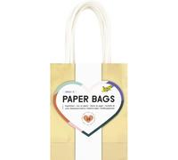 folia 21269/10 - Sacchetti di carta ORO S, 10 sacchetti di carta in carta kraft da 110 g/m² di colore oro, circa 12 x 15 x 5,5 cm, da decorare, decorarsi e regalare