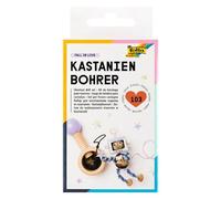 folia 23007 - Set di Trapani Artigianali Fall in Love in Castagno con Supporto in Legno, Punte da 2 e 3 mm in Metallo, Set per Bambini e Adulti, incl. 100 stuzzicadenti