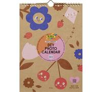 folia 23131 - Calendario fotografico fai da te CRAFTY MEMORIES, DIN A4, calendario artigianale in carta kraft per autoprogettazione, calendario da parete con rilegatura a spirale