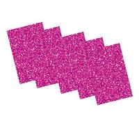 folia 231923 - Gomma espansa Glitterata II, autoadesiva, 5 Fogli in Rosa, 20 x 29 cm, Spessore Circa 2 mm, per Decorare, Fai da Te e Creare Adesivi