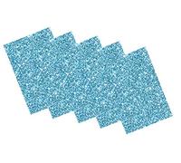folia 231930 - Gomma espansa con Glitter su Un Lato, autoadesiva, 5 Fogli di Colore Celeste, 20 x 29 cm, Spessore Circa 2 mm, per Decorare, Fai da Te e Creare Adesivi