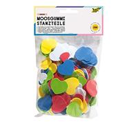 folia 2356 - Fustelle in gomma espansa, 200 cuori, colori assortiti, ideali per scrapbooking, creazione di biglietti e lavori creativi