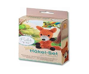 folia 23907 - Mini set per uncinetto a forma di volpe, set completo per creare una simpatica volpe fatta all'uncinetto, circa 8 cm di altezza, per bambini dagli 9 anni in su e adulti, adatto come regalo