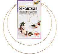 folia 24202 - Anelli Decorativi in Oro, Anelli in Metallo per l'artigianato, 2 Pezzi da 25 cm e 30 cm di Diametro, Spessore Circa 3 mm