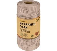 folia 24995 - Filato macramè Cozy tortora, 100% cotone, 100 m, filato tortora, diametro 3,5 mm, per fai da te e annodare