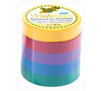 folia 26438 Washi Tape Made of Rice Paper Plain Basic Set of 5 10 m x 10 mm Idea