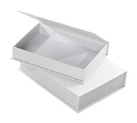 Folia 3313 - Scatole di Cartone scatole con Coperchio Ribaltabile, 2 Pezzi in 2 Diverse Misure, Colore Bianco, Ideali da incollare, dipingere e Decorare