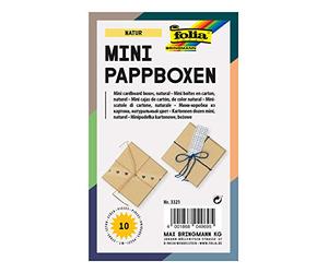 folia 3321 - Mini scatole Regalo in Cartone, rettangolari, Naturali, 10 Pezzi, 7,5 x 7,5 x 4,5 cm, Ideali per Decorare e Regalare