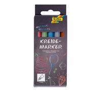 folia 390549 - Set di 5 pennarelli a gesso liquido a base d'acqua, per lavagne,