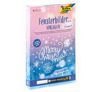 Folia 39129 - Adesivi per finestre, Motivo Stagione Fredda, 8 Modelli per Pittura e 1 Pennarello a Gesso, Multicolore