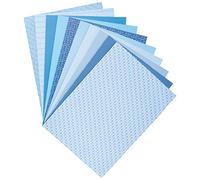 folia 46409 - Cartoncino con Motivo Basics Blu, 50 x 70 cm, 270 g/mq, 10 Fogli, Base per Diversi lavori di bricolage e Idee