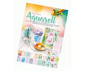 Folia 48749 Watercolour Motif pad, 270 g/m², Approx. 24 x 34 cm, Sheets Assorted