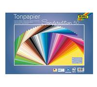 folia-50 Fogli Assortiti in 50 Colori, Circa 50 x 70 cm, 130 g/m², per Fai da Te e creazioni di Biglietti, vetrine e Scrapbooking, 67/50 99