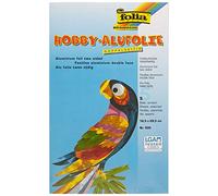 folia 500 Fogli di Alluminio per bricolage, 185 x 295 mm, 5 Fogli in cartellina