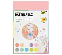 folia-Pittura Feltro Fogli, 150 g/mq, 20 x 30 cm, Assortiti, 10 Colori Pastello, Senza Macchie, Ideale per Diversi lavori di bricolage, 520495