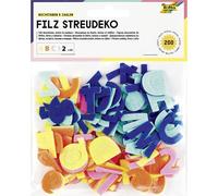 folia 5254 - Decorazione in Feltro Lettere E Numeri, 200 Lettere e Numeri in 5 Colori, Decorazione per l'inizio della Scuola