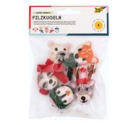 folia 5290 - Palline in Feltro Winter Animals, 5 Simpatici Personaggi di Animali in Lana da Appendere Come Decorazione Natalizia, ognuna Circa 3,5 cm, Multicolore