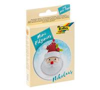 folia- Weihnachten Bambini Mini felcinie, Babbo Natale, 9 Pezzi - Set Feltro per la Produzione di Un Ciondolo Cucito Fai da Te, Colore Nero, 52915