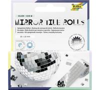 folia 541060 - Rotoli di tessere a specchio SILVER SIZE M, 2 rotoli da 4 cm x 1 m, mosaico a specchio in argento, 800 tessere a specchio in vetro ciascuna 10 x 10 mm, autoadesive, per decorare