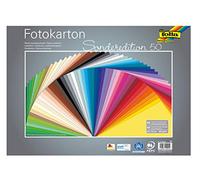 folia- Cartoncino Fotografico Mix 50 x 70 cm, 300 g/mq, Fogli Assortiti in 50 Colori, Base Ideale per Numerose Idee Fai da Te, 61/50 99