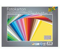 folia 6125/25 99 - Set di 25 x 35 cm, 300 g/mq, 25 fogli assortiti in 25 colori, base ideale per numerose idee di bricolage