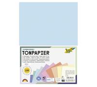 Folia 6495 - Carta colorata Mix Pastello, DIN A4, 130 g/m², 100 fogli assortiti in 10 colori, per bricolage e creazione creativa di biglietti, immagini per finestre e scrapbooking