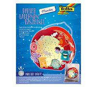 folia- Halloween Lanterne - Set Fai da Te, Mostro, con Asta e Luce LED, Monster, Multicolore, 68104