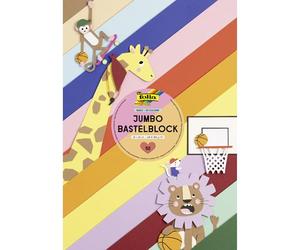 folia 687 - Jumbo crafting block BASIC, 23 x 33 cm, blocco con carta colorata da 130 g/m² e cartoncino fotografico da 300 g/m², 50 fogli in 25 colori, per creare, decorare e abbellire