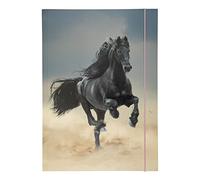 folia 69001-Cartella A3 Basic Black Horse, in Robusto Cartone con Elastico, Multicolore, 69001