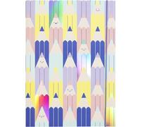 folia 69021-Cartella HOTFOIL Penne Colorate, Disegno in Carta FSC-Mix con Finitura in Lamina, Cartella in Robusto Cartone con Elastico, Multicolor, DIN A3