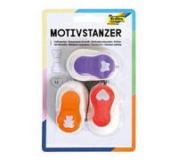 Folia 7019 Motivstanzer Set di Tre Motivi : Cuore, Orso, Farfalla