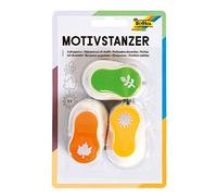 Folia 7020 - Set da 3 punzonatori a Forma di Sole, Foglia d’Acero, Felce