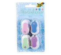 folia 7209 - Perforatrice Natalizia, 4 Fustelle da 8 mm, Albero di Natale, Stella, Fiocchi di Neve e Angeli