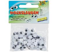 Folia 750007 Wiggle Eyes, 7 mm Set of 100 White A 1 - Pack