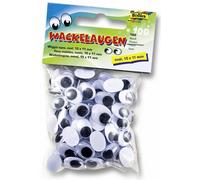 Folia 751511 - Occhi con pupilla Mobile, per Bambole e creazioni artistiche, 15 x 11 mm, 100 Pezzi