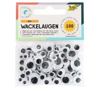 Folia 7519 - Occhi Mobili autoadesivo, 100 pezzi, in 6 diverse misure, Modelli/Colori Assortiti, 1 Pezzo