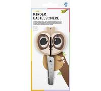 folia 773 - Forbici Artigianali per Bambini Sloth, Circa 16 cm, Forbici per Bambini con Motivo a Bradipo e Righello in Rilievo, in Acciaio Inox con Angoli arrotondati, per destrimani