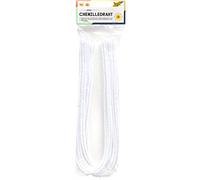 folia-10 Pezzi di Filo di ciniglia Diametro 8 mm e 50 cm di Lunghezza, Ideale per Bambini per Il Fai da Te e la creazione di Animali, Figure e Altre Forme, Colore Bianco, 77800