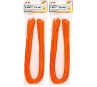 folia 77840 - Filo di ciniglia, pulitore per pipe, 10 pezzi, colore arancione, diametro 8 mm e lunghezza 50 cm, ideale per bambini per il fai da te e la creazione di animali, figure e altre forme