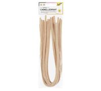 folia 77842 10 Pezzi di Filo di ciniglia di Colore Beige Chiaro, Diametro 8 mm e Lunghezza 50 cm, Ideali per Bambini per Il Fai da Te e la creazione di Animali, Figure e Altre Forme