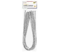 folia 77860 10 Pezzi di Filo di ciniglia Color Argento, Diametro 8 mm e Lunghezza 50 cm, Ideali per Bambini per Il Fai da Te e la creazione di Animali, Figure e Altre Forme