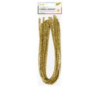 folia 77865 10 Pezzi di Filo di ciniglia di Colore Oro, Diametro 8 mm e Lunghezza 50 cm, Ideali per Bambini per Il Fai da Te e la creazione di Animali, Figure e Altre Forme