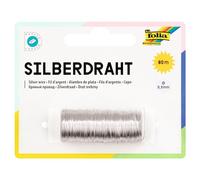 folia 79360 - Filo d'Argento Argentato, 1 Bobina da 0,3 mm x 80 m, Ideale per lavori di bricolage, composizioni e Gioielli