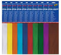 folia 82209 - Carta crespa, 10 strati in diversi colori, ogni strato circa 50 x 250 cm, 32 g/m², carta molto elastica e sottile, con una superficie irregolare e ruvida