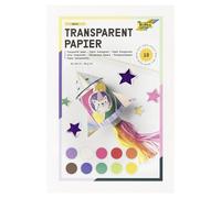 Folia 888 - Carta trasparente nel quaderno di carta drago, ca. 20 x 30 cm, 10 fogli assortiti in 10 colori, 42 g/m², per realizzare lanterne, immagini per finestre e molto altro
